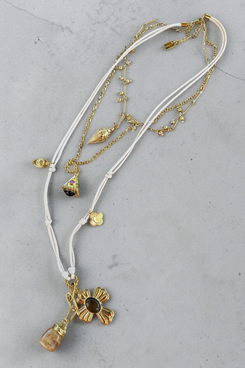 Golden Eclipse Layered Necklace