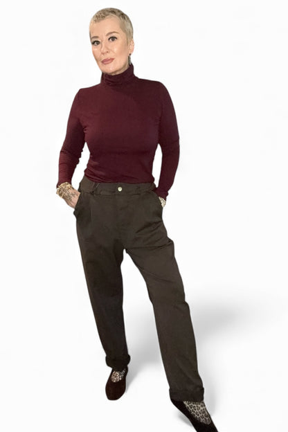 Frill Pocket Barrel Leg Trousers