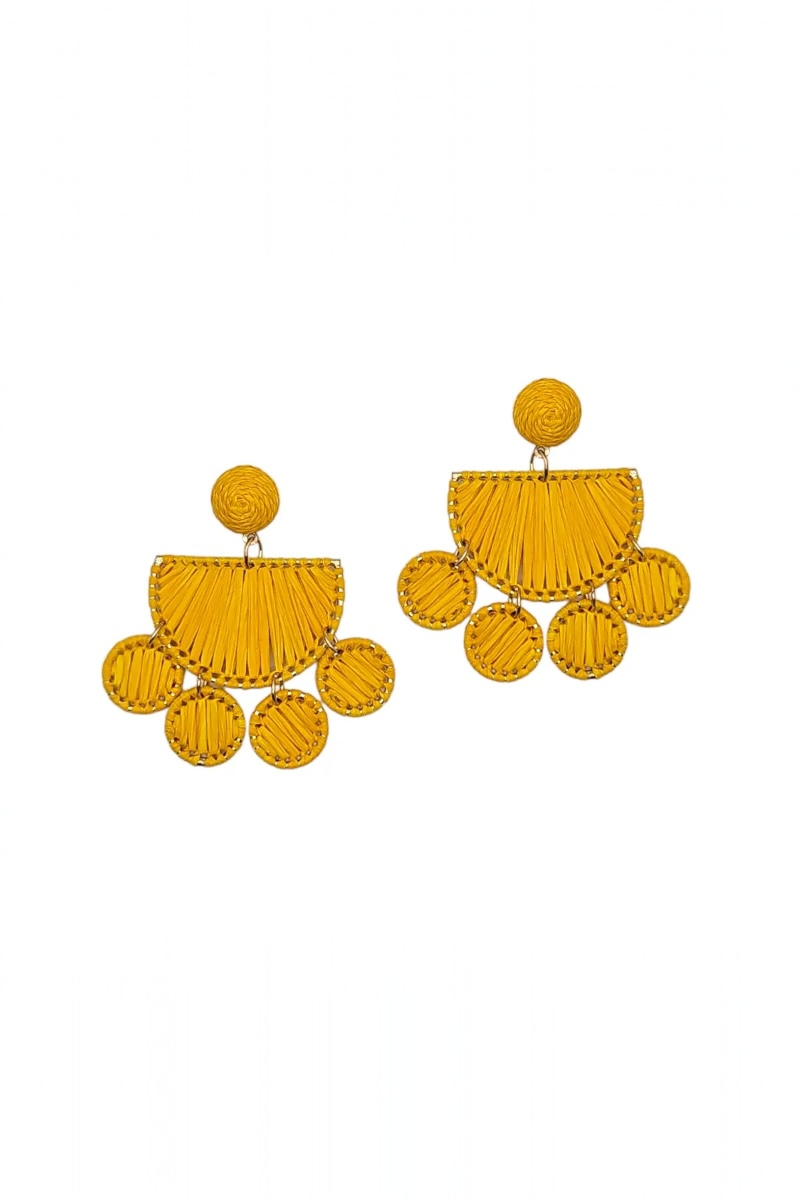 Yellow Circle Earrings