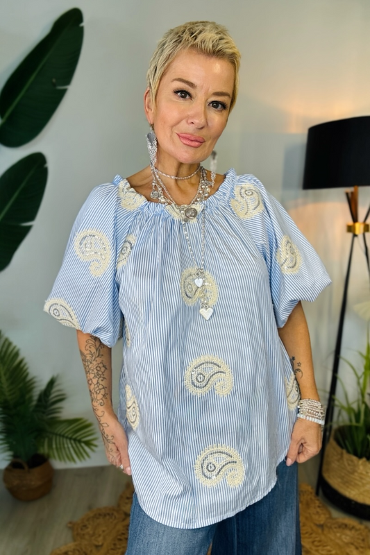 The Coastal Paisley Breeze Top