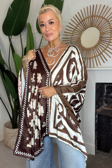 Reverse Print Poncho Top