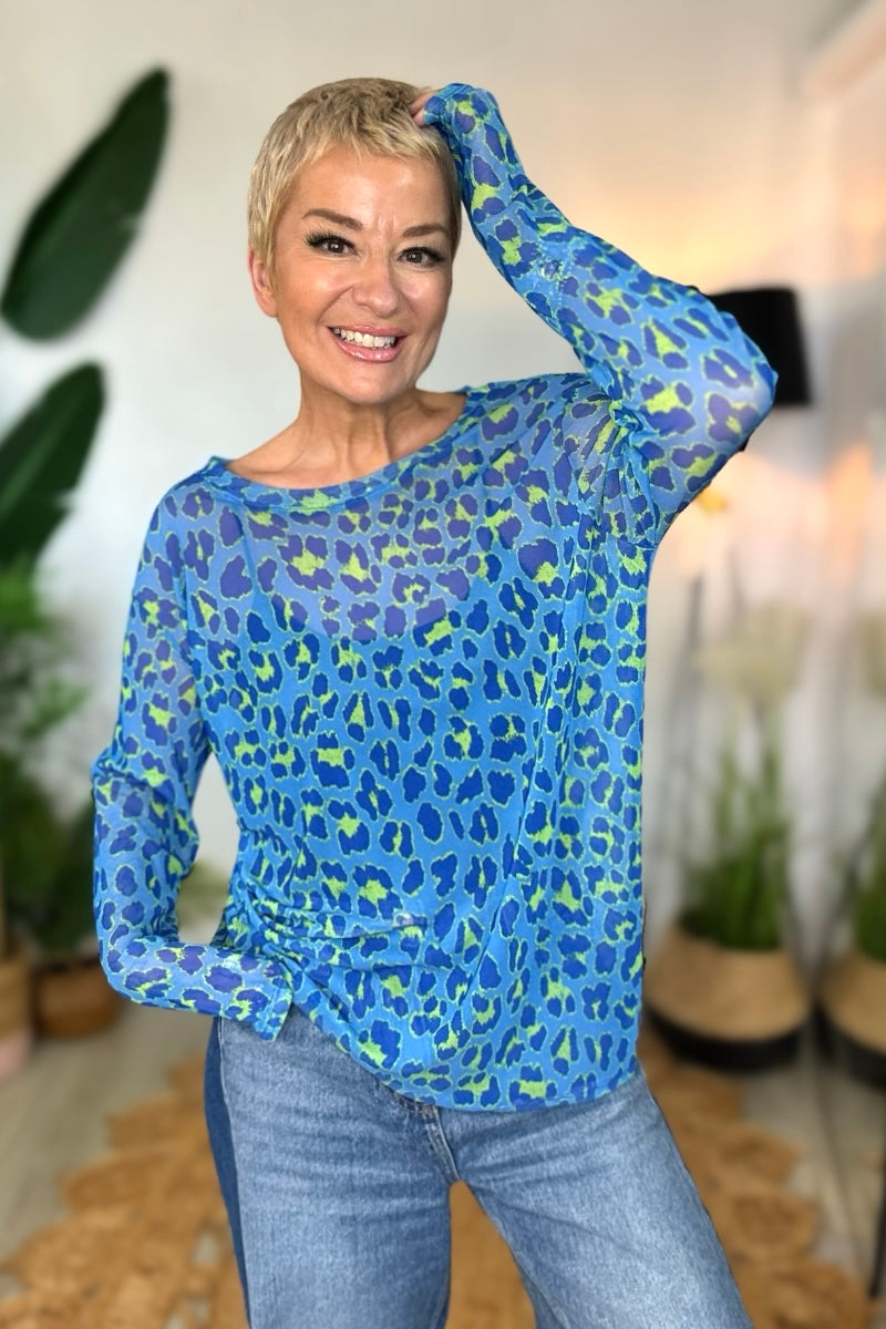 Lettie Animal Print Mesh Top