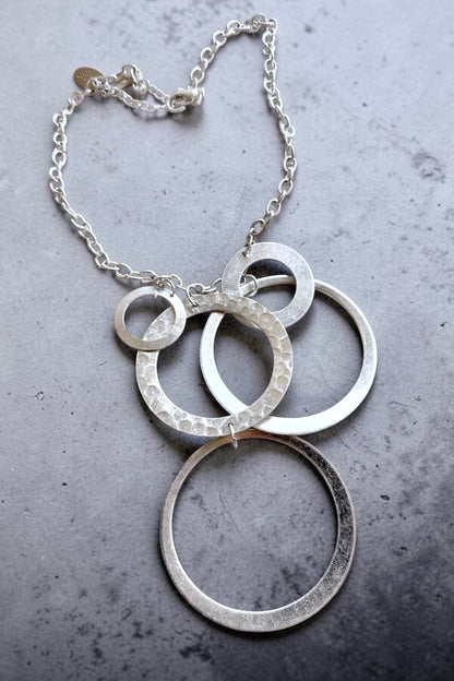 Luna Halo Silver Statement Necklace