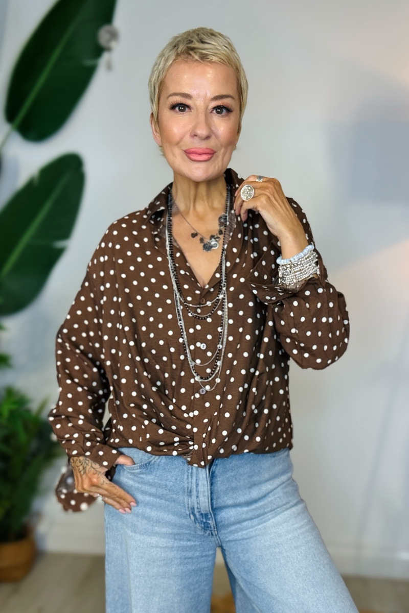Spot On Twist Hem Blouse