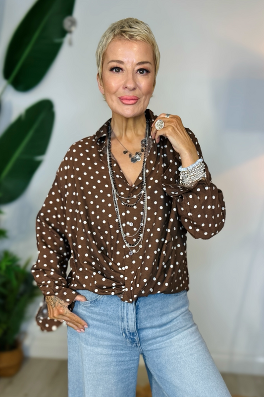 Spot On Twist Hem Blouse