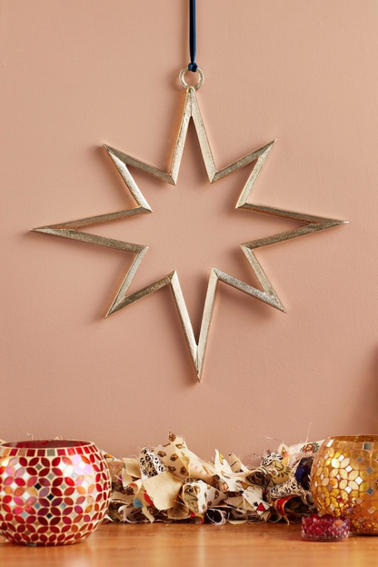 Silver Metal Large Hanging Star