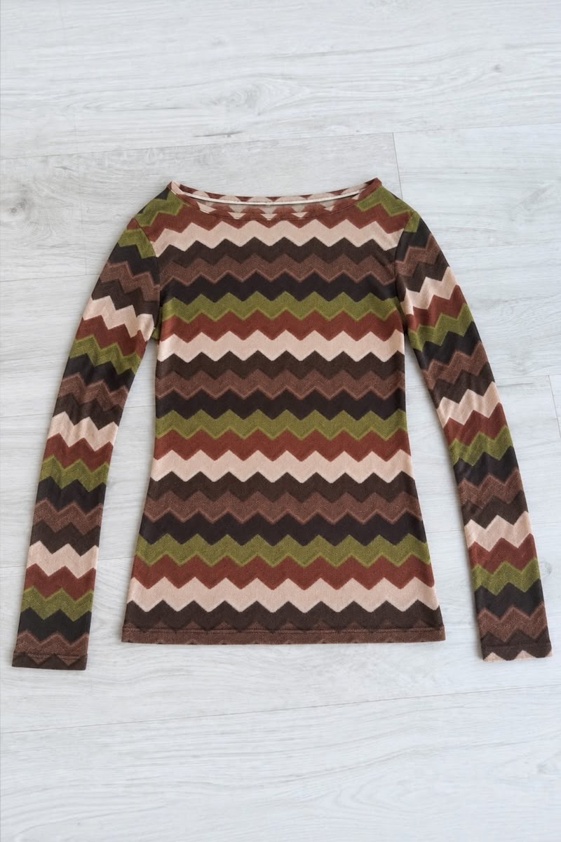 Sheerest Chevron Knitted Top