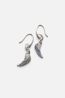 Silver Angel Wing Drop Earrings