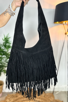Fran Fringed Faux Suede Bag