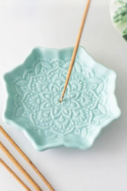 Blue Mandala Ceramic Incense Holder