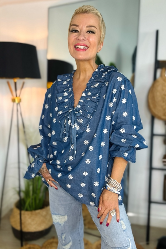 Daisy Denim Frill Shirt