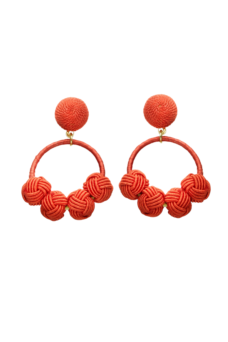 Narratives The Line Cotton Woven Knot Small Hoop Earrings