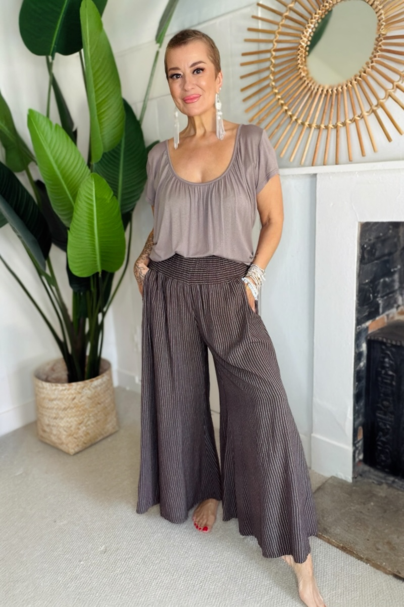 Pinstripe Palazzo Trousers