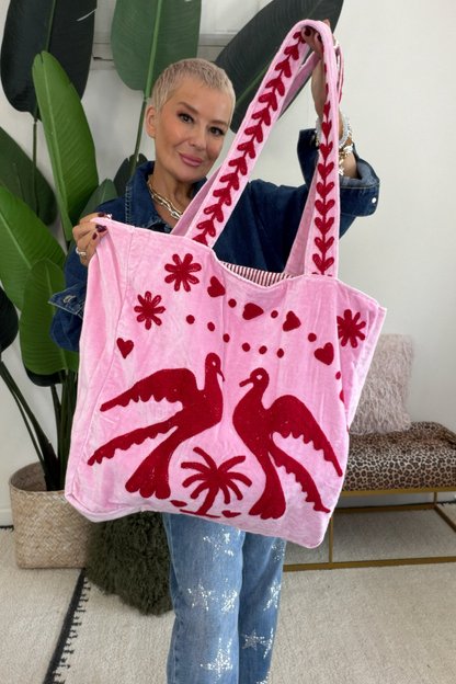 Leila Loves Free Spirit Oversized Velvet Tote Bag