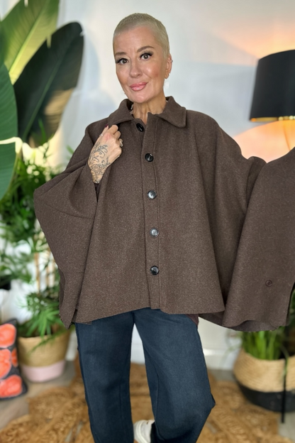 Reeva Poncho Cape Coat