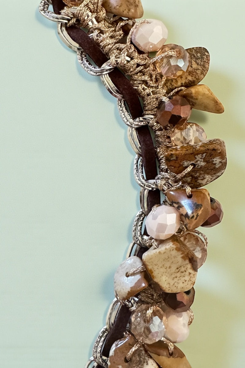 Sabina Stone Necklace - Brown Mix