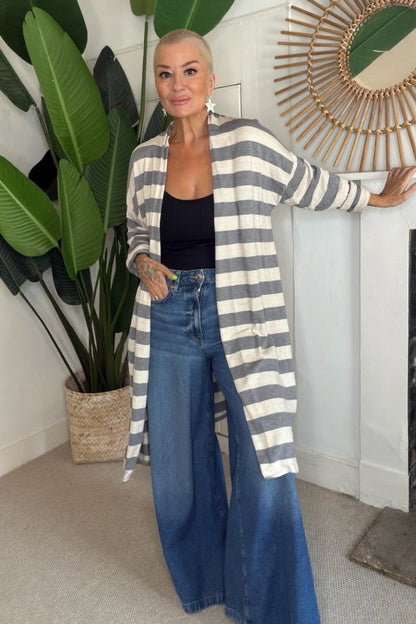 Billie Stripe Longline Cardigan
