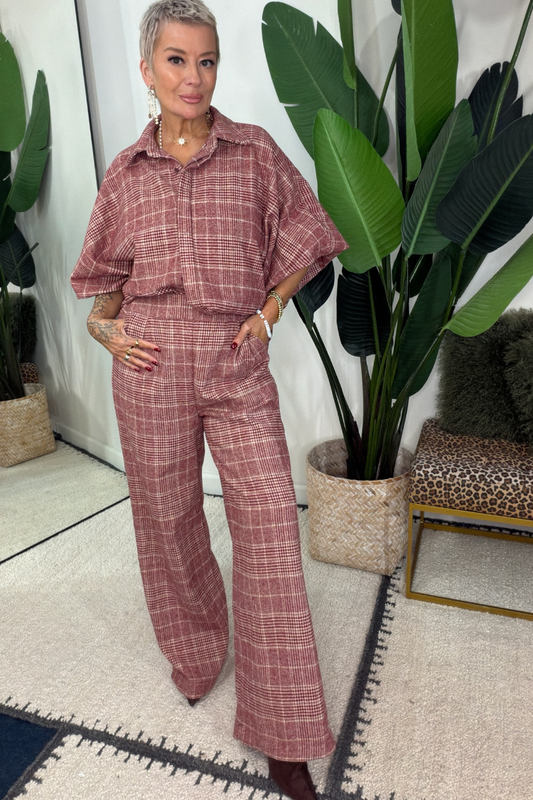 Tweed Wide Leg Trousers