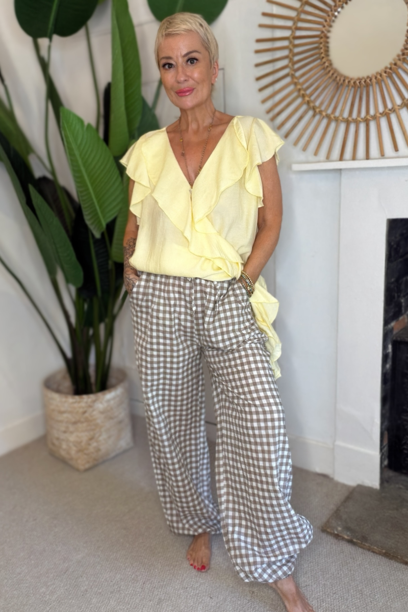Gingham Balloon Trousers