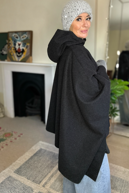 Claudia Hooded Cape Coat