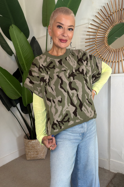 Camo Boxy Knit