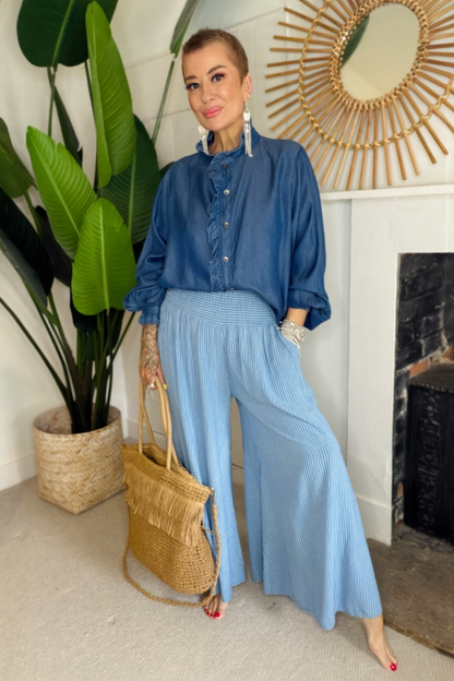 Pinstripe Palazzo Trousers
