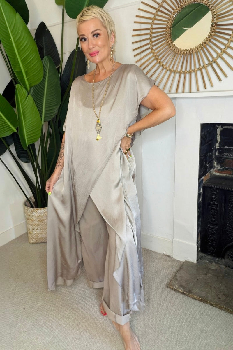 The Sienna Satin Drape Tunic