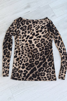 Sheerest Cashmere Mix Knitted Top - Leopard