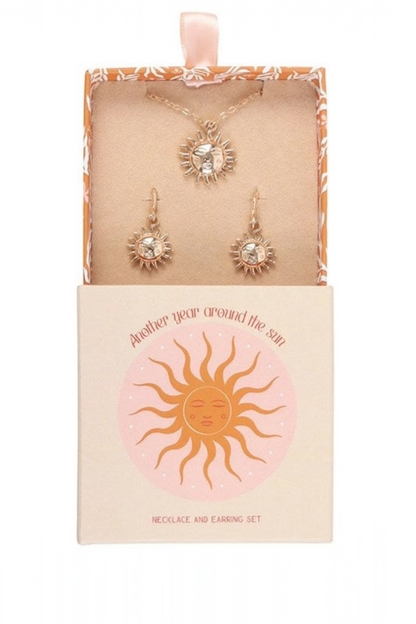 Sun Earring and Necklace Set