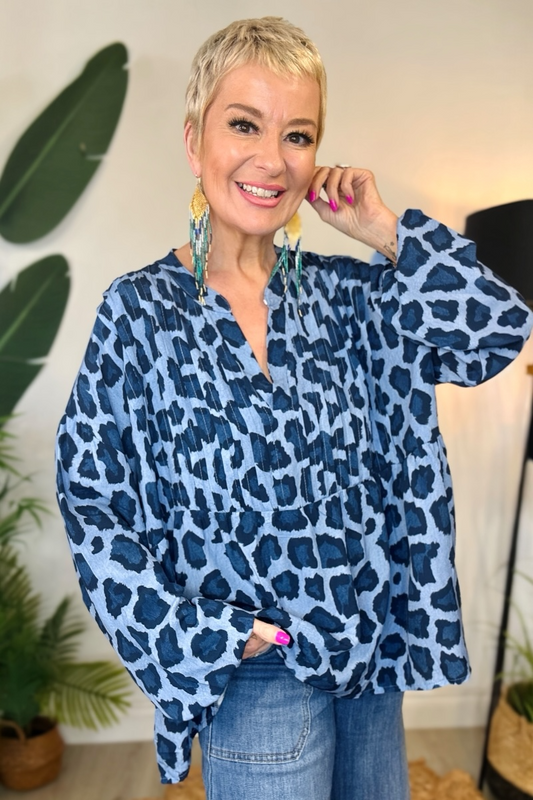 Leopard Print Smock Top