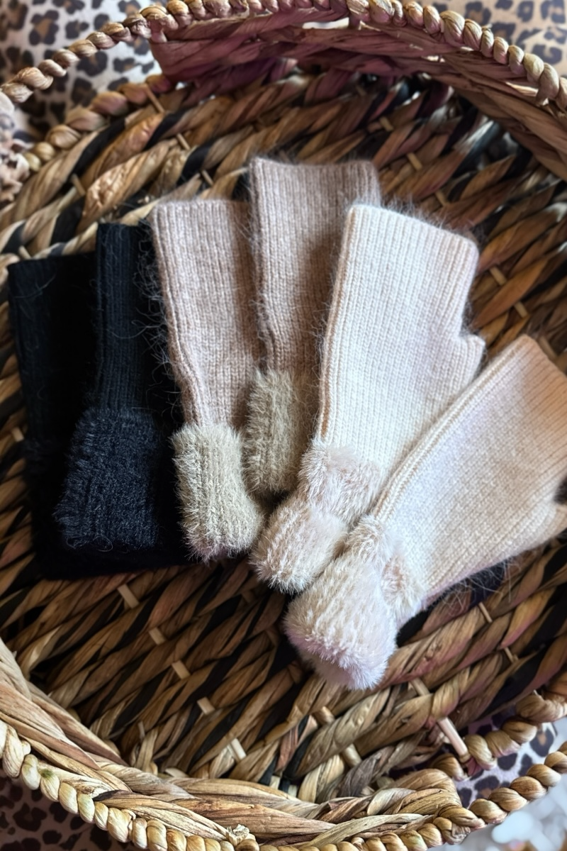 Soft Trim Cashmere Gloves