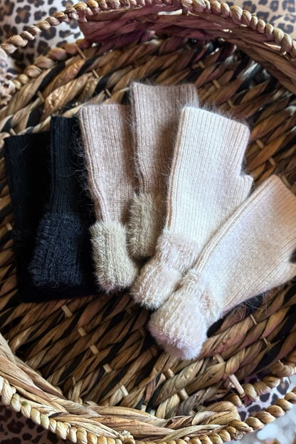 Soft Trim Cashmere Gloves