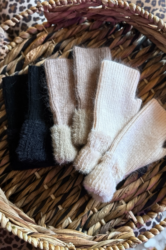 Soft Trim Cashmere Gloves