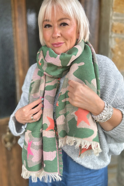 Ombre London Neon Star Camo Scarf