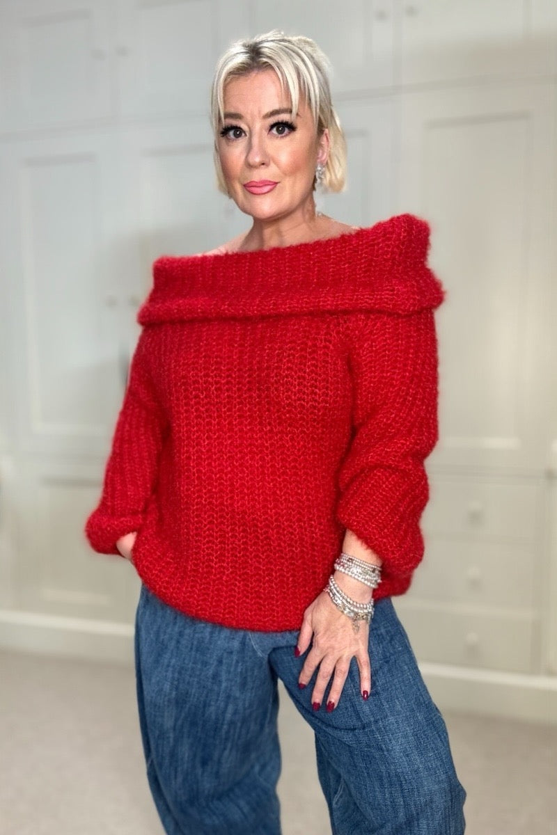 Carys Bardot Knitted Jumper