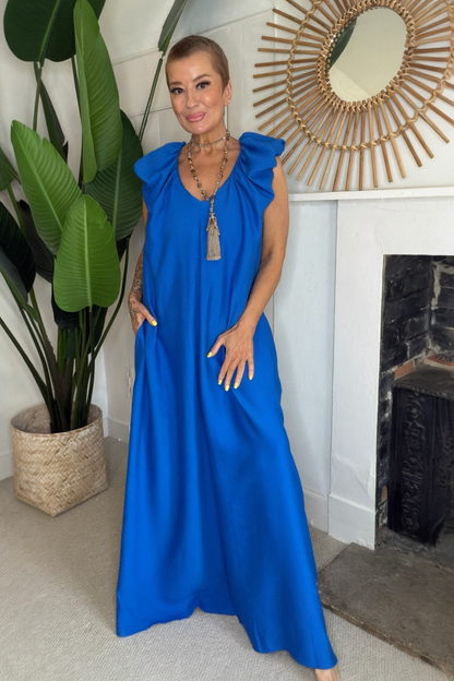 Ruffle Sleeveless Maxi Dress