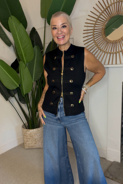 Romy Military Knit Waistcoat