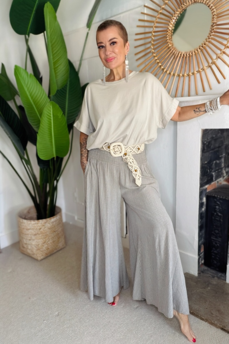 Pinstripe Palazzo Trousers