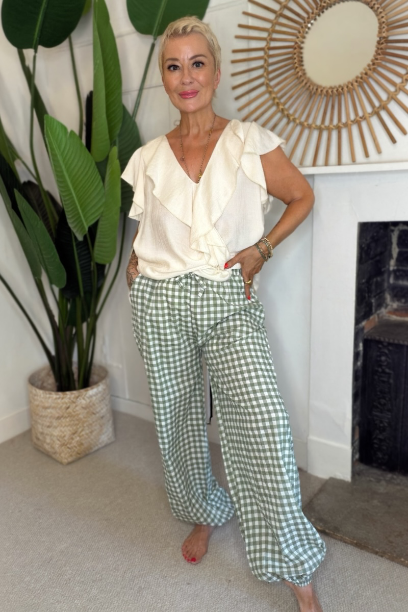 Gingham Balloon Trousers