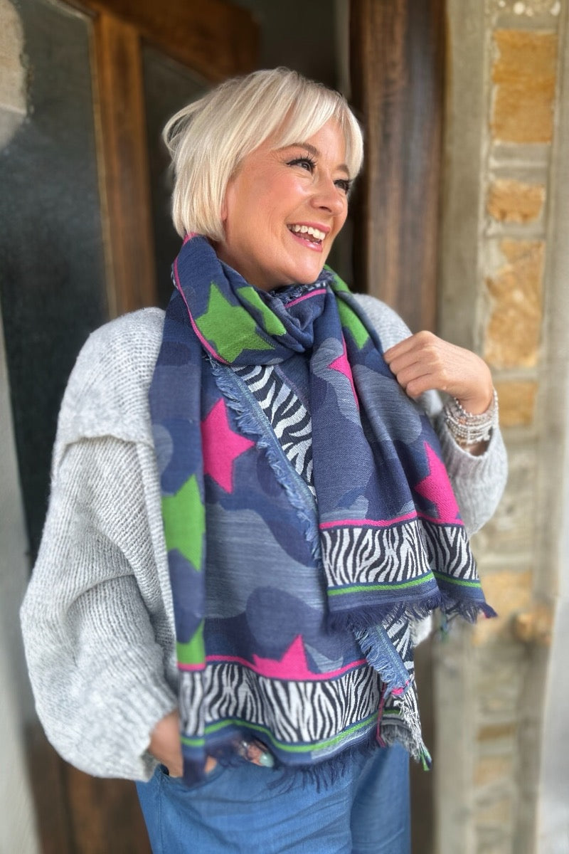 Ombre London Zebra Star Scarf