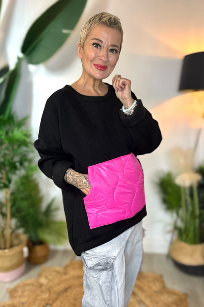 Quilted Pocket Sweat Top