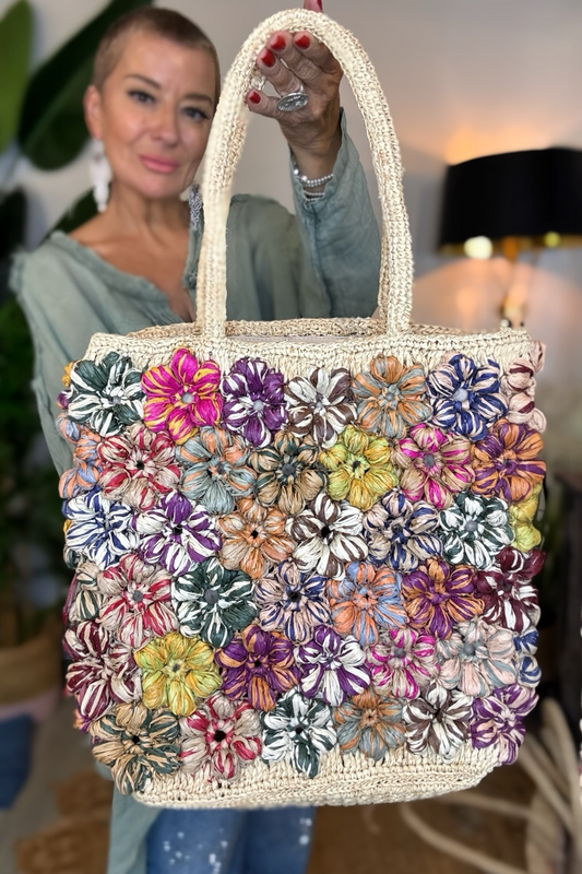 Limited Edition Hand Woven Flower Tote Bag