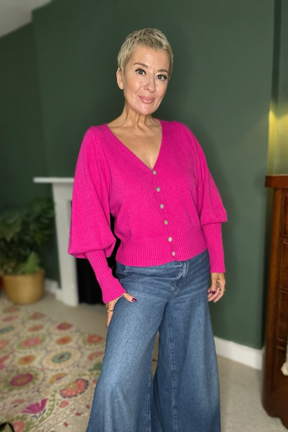 Balloon Sleeve Cardigan