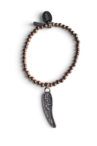 Pale Rose Gold Angel Wing Bracelet