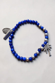 Blue Beaded Palm Bracelet