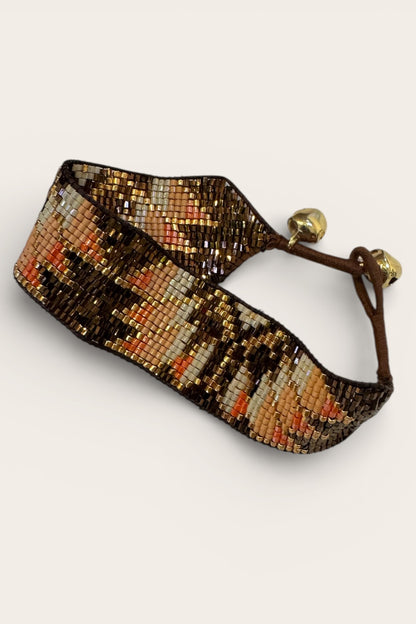 Bronze & Peach Lotus Leaf Bracelet