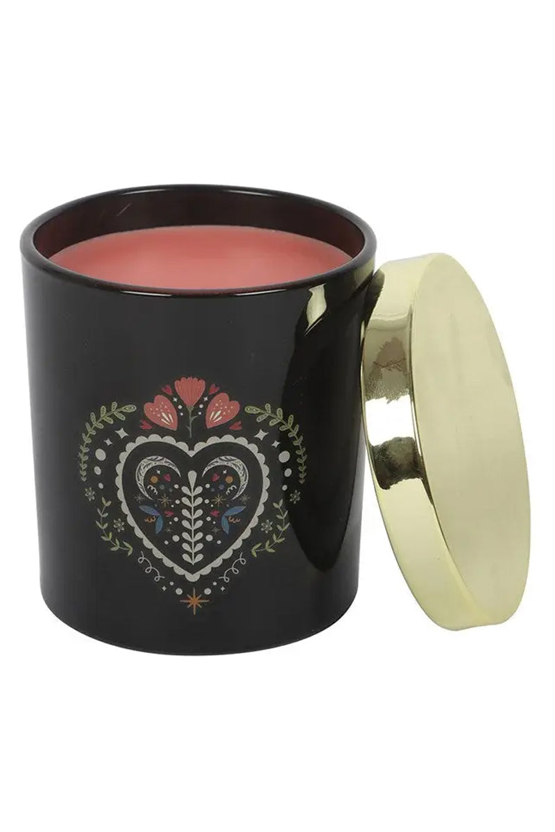 Midnight Bloom Black Folk Floral French Tulip Candle