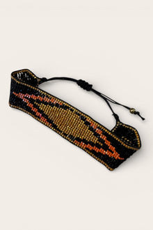 Black & Gold Diamond Beaded Bracelet