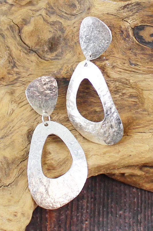 Hammered Texture Drop Earrings