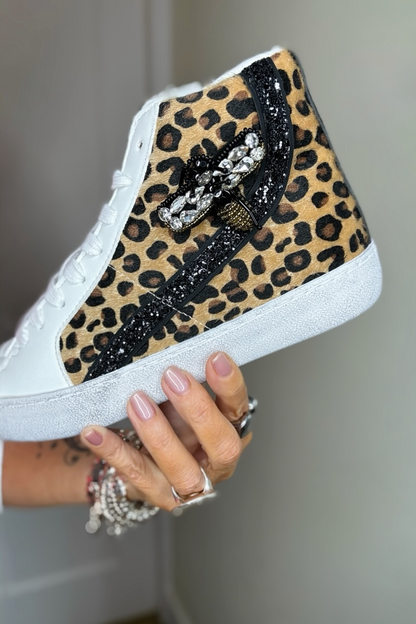 Zeena Leopard Hi Top Trainers